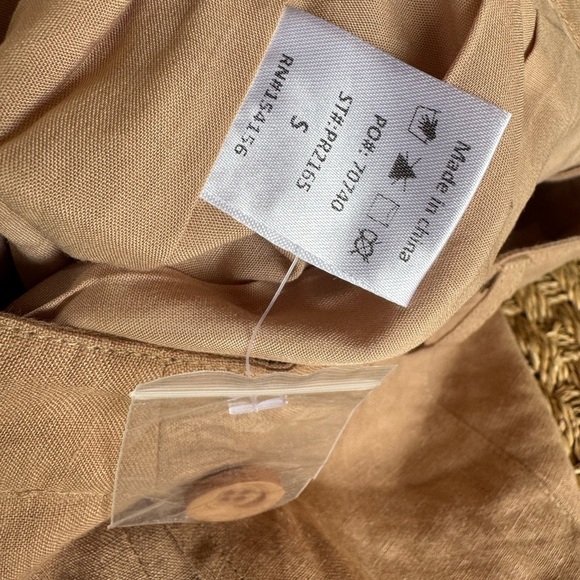 Mod Ref Tan High Waist Linen Shorts Relaxed Fit NWOT Sz Small - Picture 11 of 12